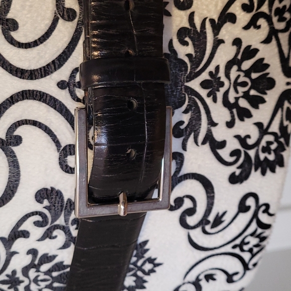 Trafalgar men's size 36" black leather croc embossed belt Made in USA - Picture 1 of 14